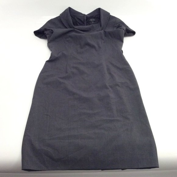 Tahari Arthur S. Levine Essentials Grey Button Neck Professional Dress - Picture 1 of 3